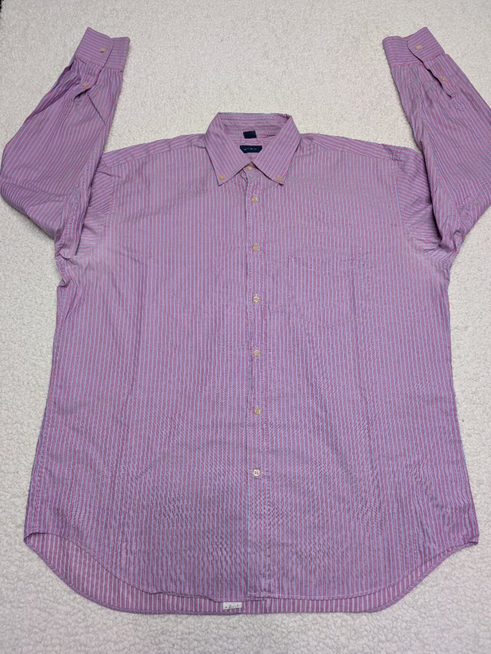 Jeff Rose Made In Italy Pink Blue Stripe Button Down XL